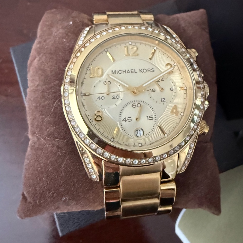 Michael Kors Gold Crystal-Embellished Women's Watch
